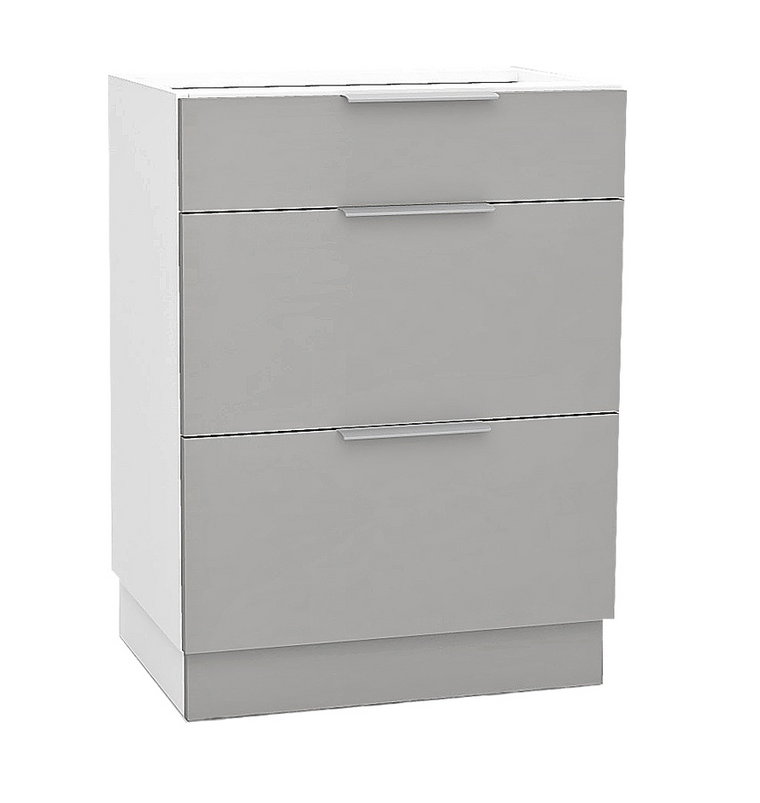 Klasyczna szafka kuchenna z szufladami szara - Zarus 9X 60 cm