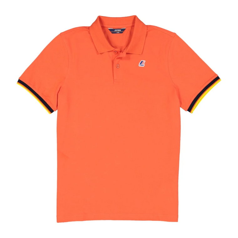 Pomarańczowy Polo Shirt dla Dzieci z Kontrastowym Wykończeniem i Logo K-Way