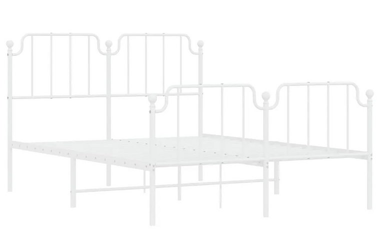 Białe metalowe łóżko małżeńskie 140x200 cm - Onex