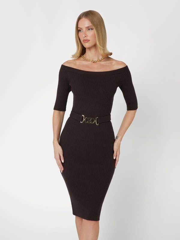 Swetrowa Midi Sukienka Marciano Fason Bodycon