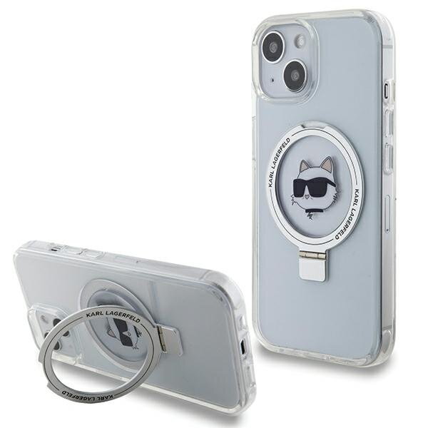 Karl Lagerfeld KLHMP15SHMRSCHH iPhone 15 6.1" biały/white hardcase Ring Stand Choupette Head MagSafe