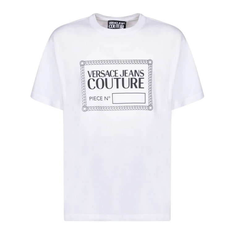 Biała Koszulka z Logo Versace Jeans Couture