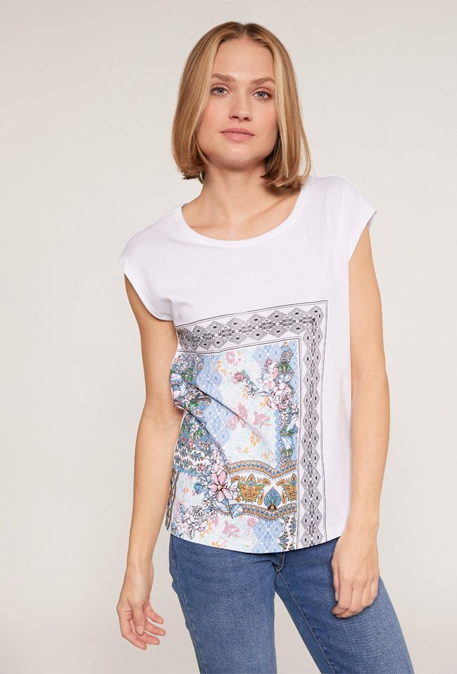T-shirt damski z kwiecistym nadrukiem