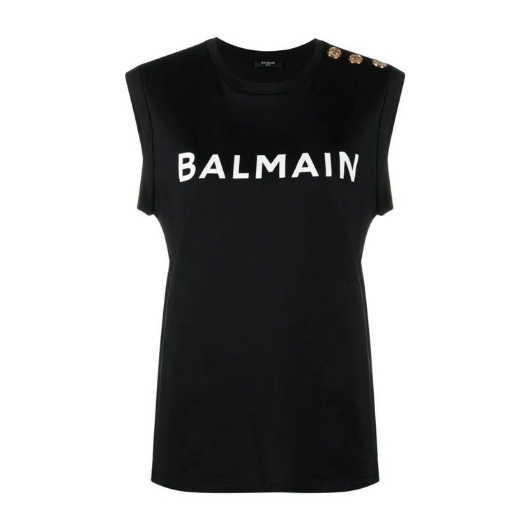 Noir Print Tank Top Balmain