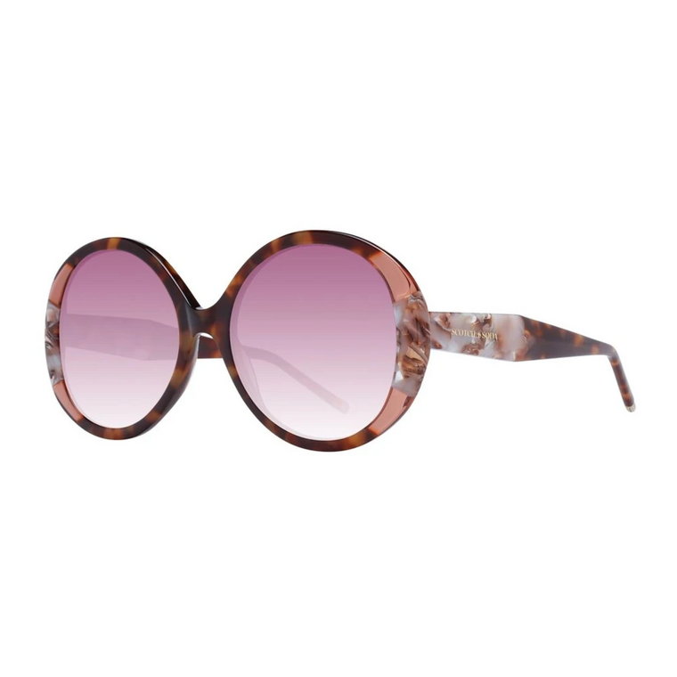 Okrągłe okulary przeciwsłoneczne z gradientem różu Scotch & Soda