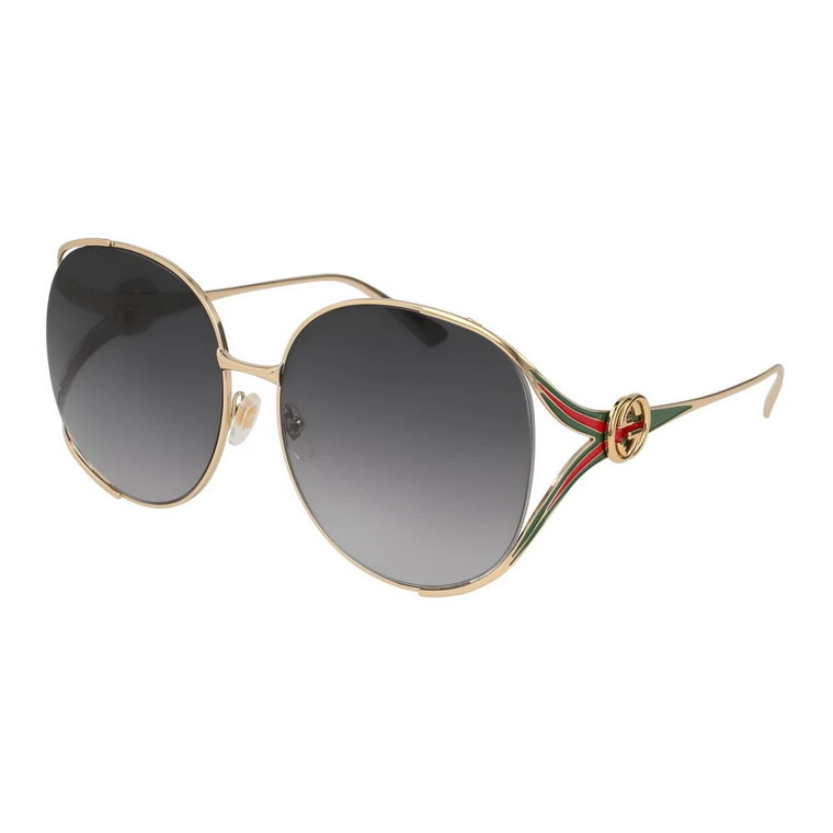 Złoto-szare okulary przeciwsłoneczne Gg0225S Gucci