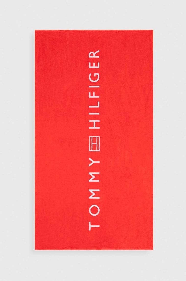 Tommy Hilfiger ręcznik bawełniany kolor czerwony UU0UU00074