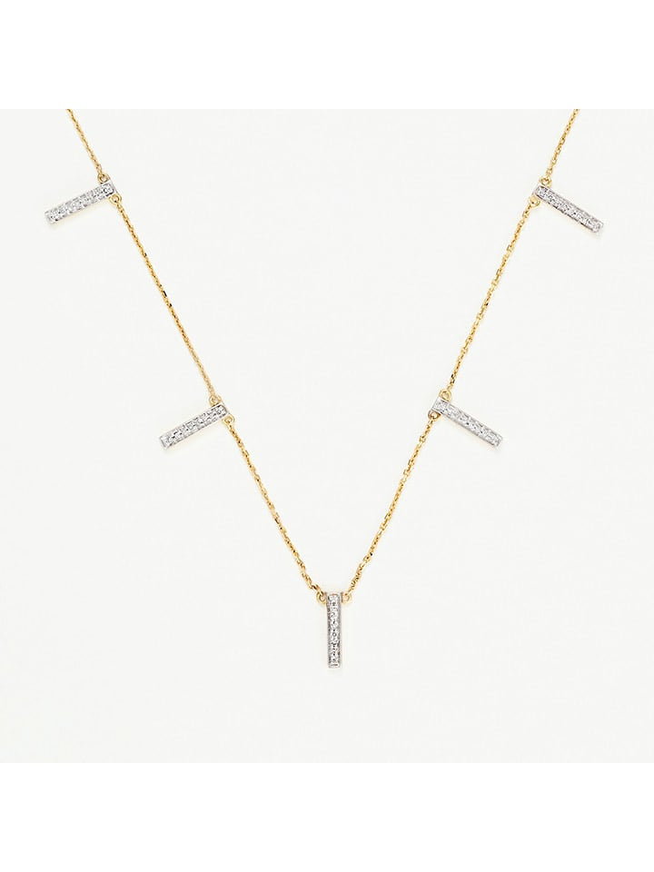LE DIAMANTAIRE Złoty naszyjnik "Barrettes pendantes" z diamentem - dł. 42 cm