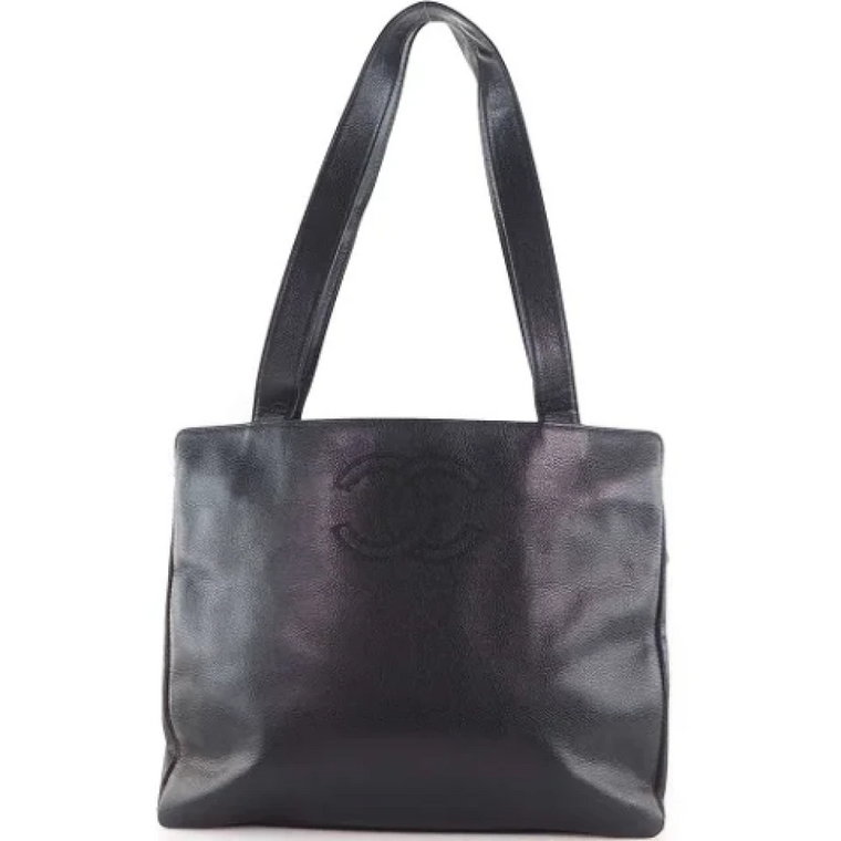 Używana czarna skórzana torebka Chanel na ramię Chanel Vintage