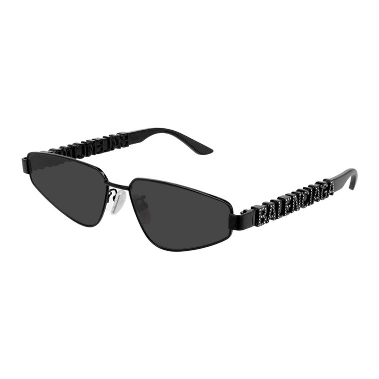 Eleganckie metalowe okulary przeciwsłoneczne z logo Swarovski Balenciaga