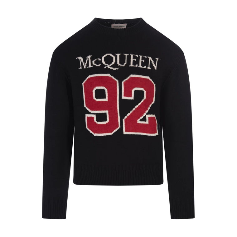 Czarny Sweter z Dekoracją McQueen 92 Alexander McQueen