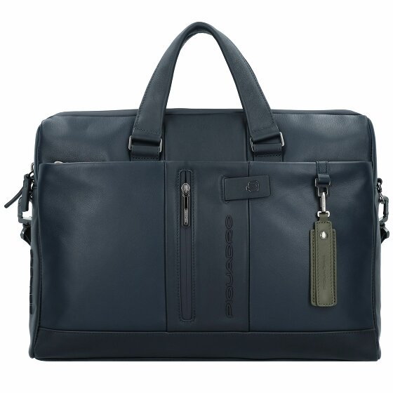 Piquadro Urban Briefcase Leather 42 cm przegroda na laptopa midnight blue