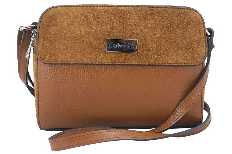 Torebki skórzane crossbody - Brązowa jasna