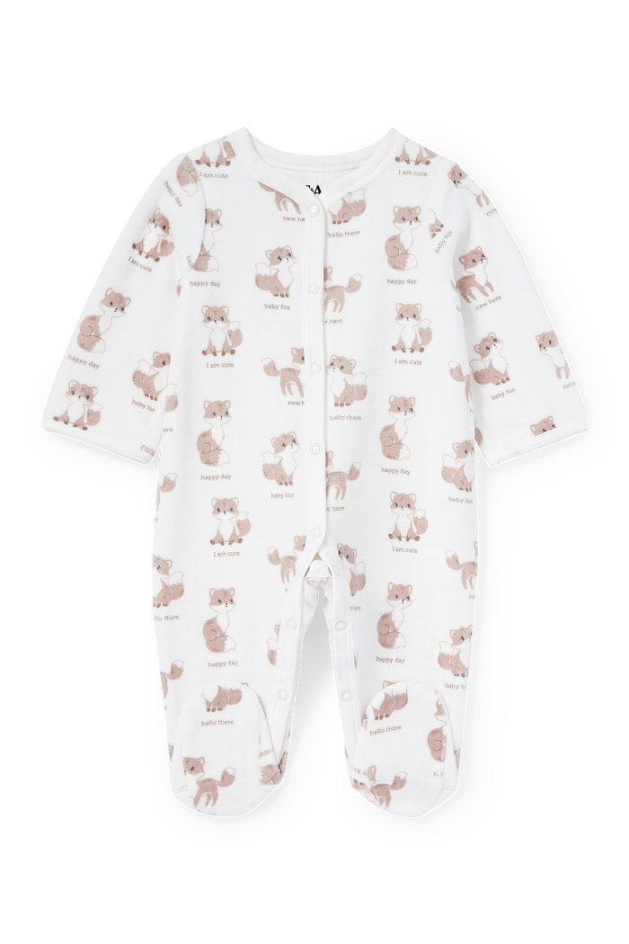 C&A Lis-piżama niemowlęca, Biały, Rozmiar: 46