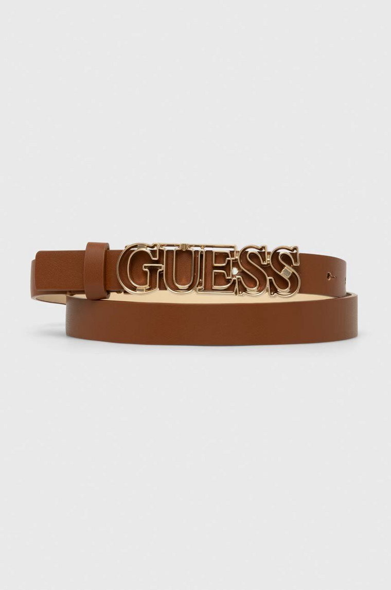 Guess pasek SESTRI damski kolor brązowy BW9091 P4220