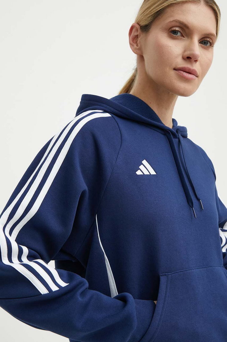 adidas Performance bluza treningowa Tiro 24 kolor granatowy z kapturem z aplikacją IR7507