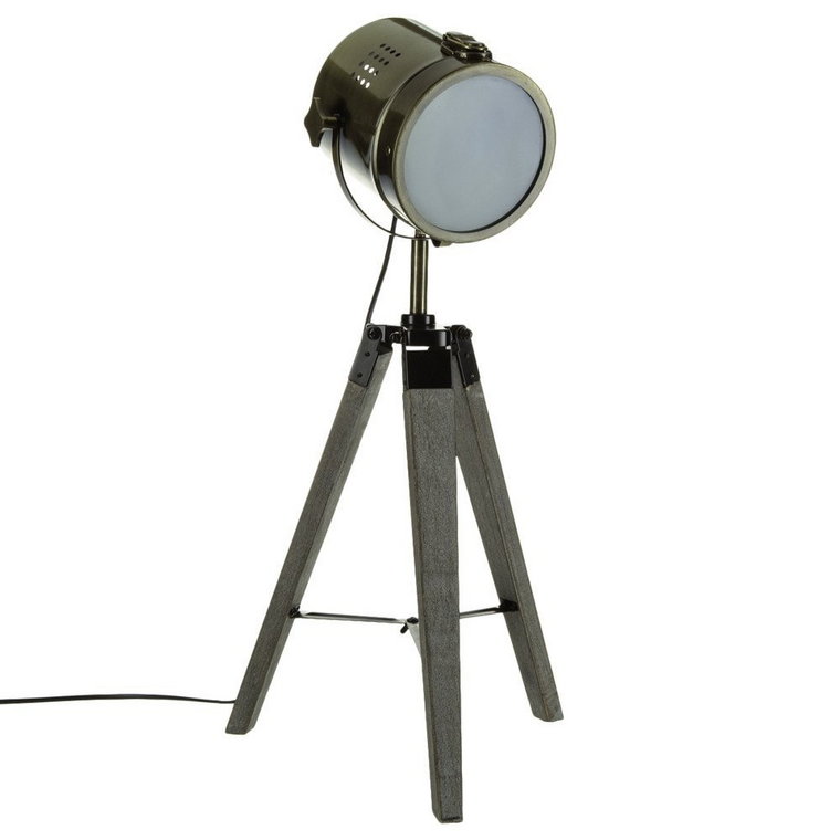 Lampa reflektor stołowa z metalu w kolorze brązu