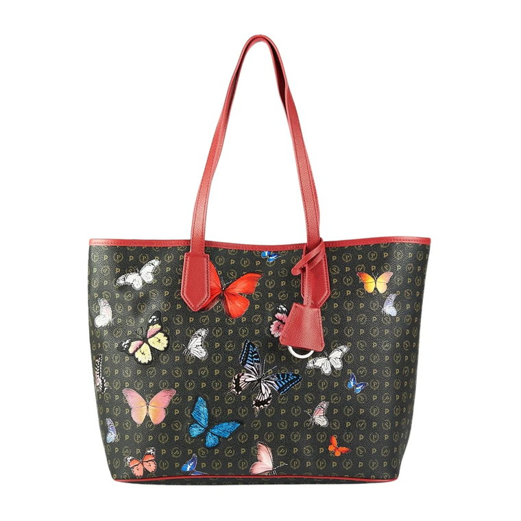 Monogramowa torba na zakupy z motywem motyli Pollini