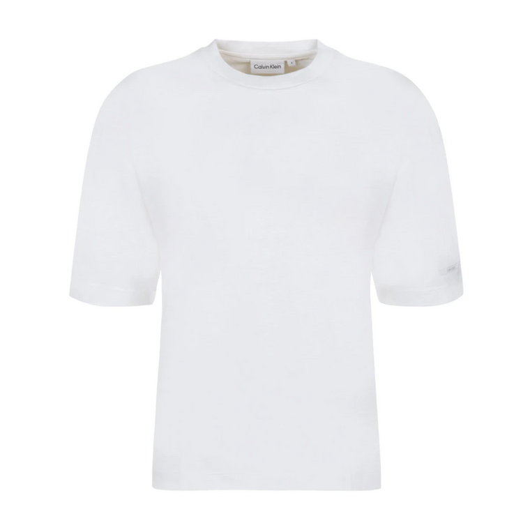 Biała Koszulka z Organicznej Bawełny Calvin Klein