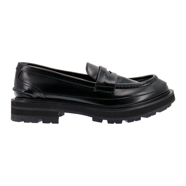 Czarne Skórzane Loafersy Ss23 Alexander McQueen