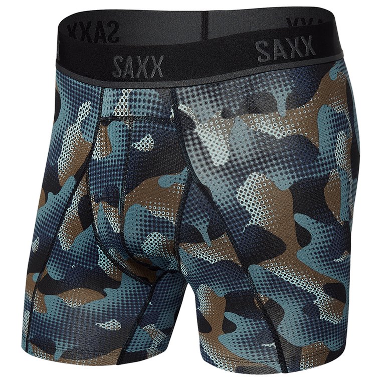 Bokserki do biegania męskie sportowe SAXX KINETIC HD Boxer Brief fantazyjne moro