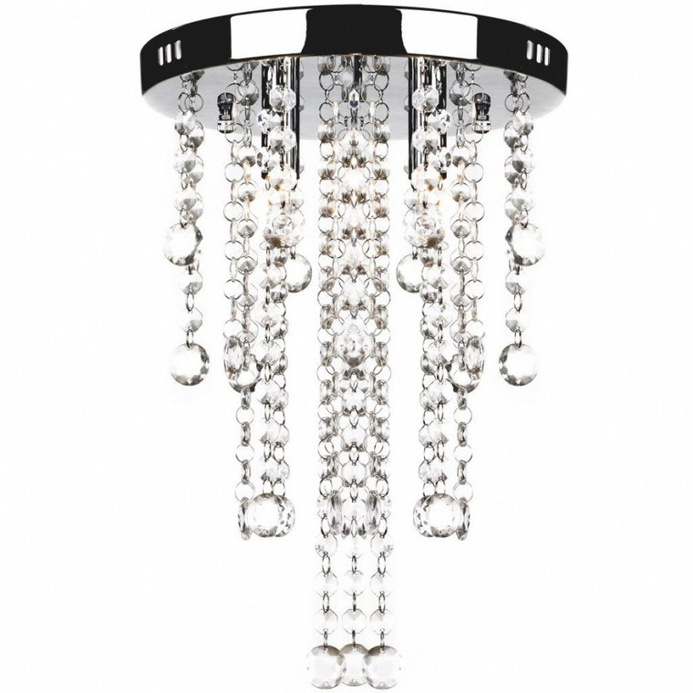 Lampa sufitowa z kryształami, biała, metalowa kod: V-241382