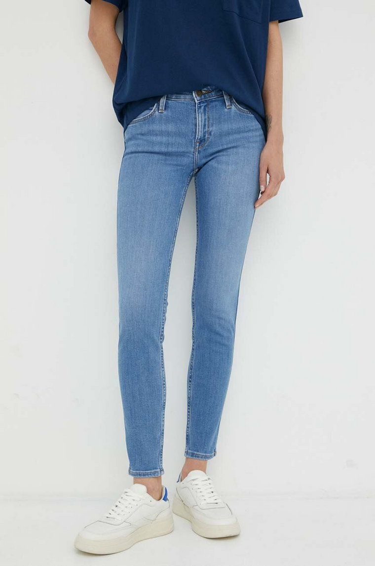 Lee jeansy Scarlett damskie kolor niebieski damskie high waist