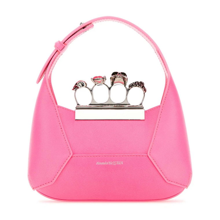 Fluo Pink Mini Jewelled Hobo Torebka Alexander McQueen