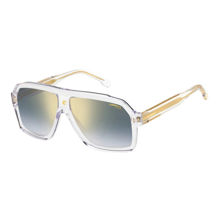 Okulary w kolorze Crystal/Blue Shaded Gold Mirror Carrera