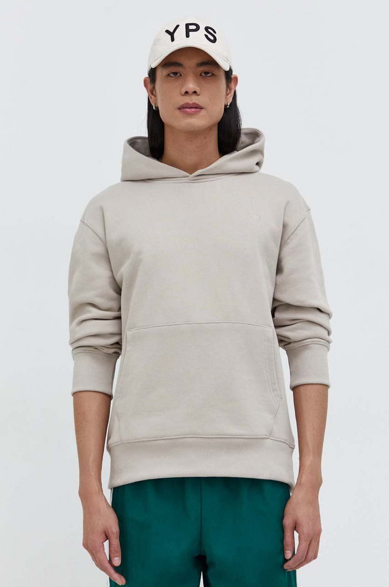 adidas Originals bluza bawełniana Adicolor Contempo French Terry Hoodie męska kolor beżowy z kapturem gładka IR7865