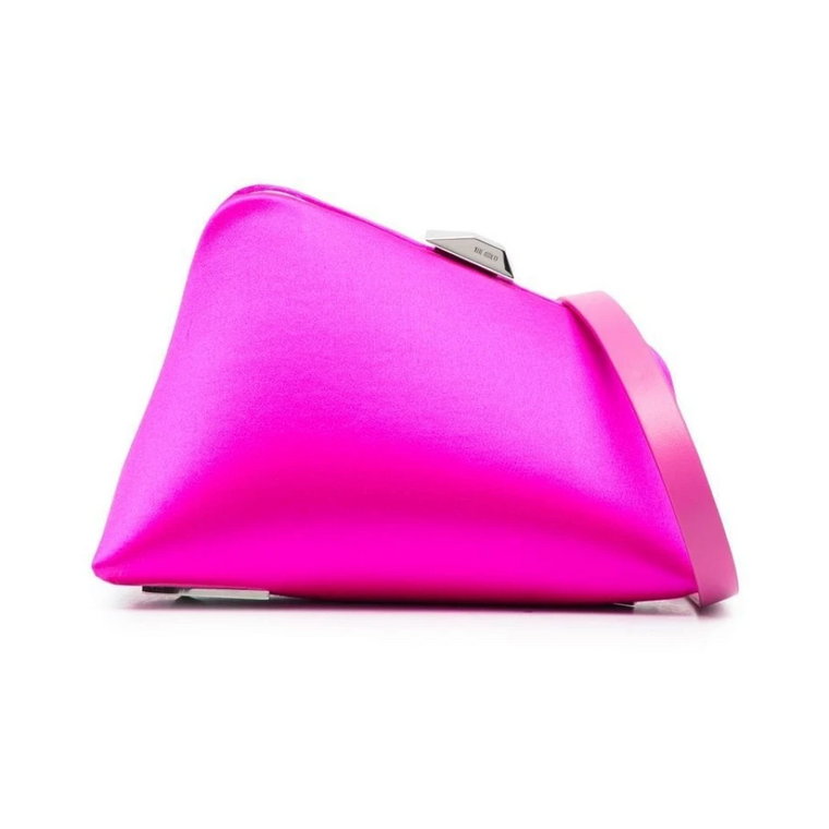 Fuchsia Logo-Print Clutch Torba The Attico