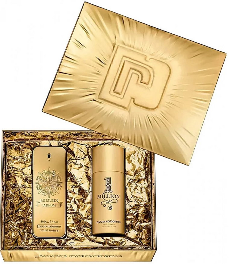 Zestaw męski Paco Rabanne 1 Million Woda toaletowa 100 ml + Dezodorant w sztyfcie 75 ml (3349668603947). Perfumy męskie