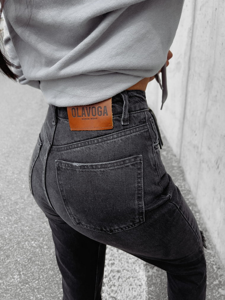 Spodnie jeansowe damskie OLAVOGA LASTRO 2023 czarne