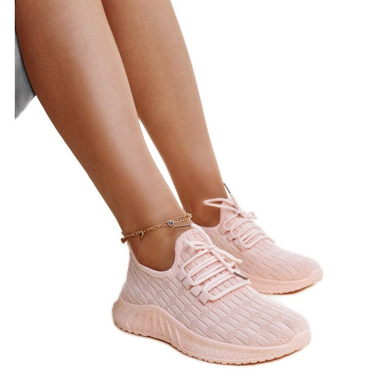 Różowe materiałowe sneakersy Milena