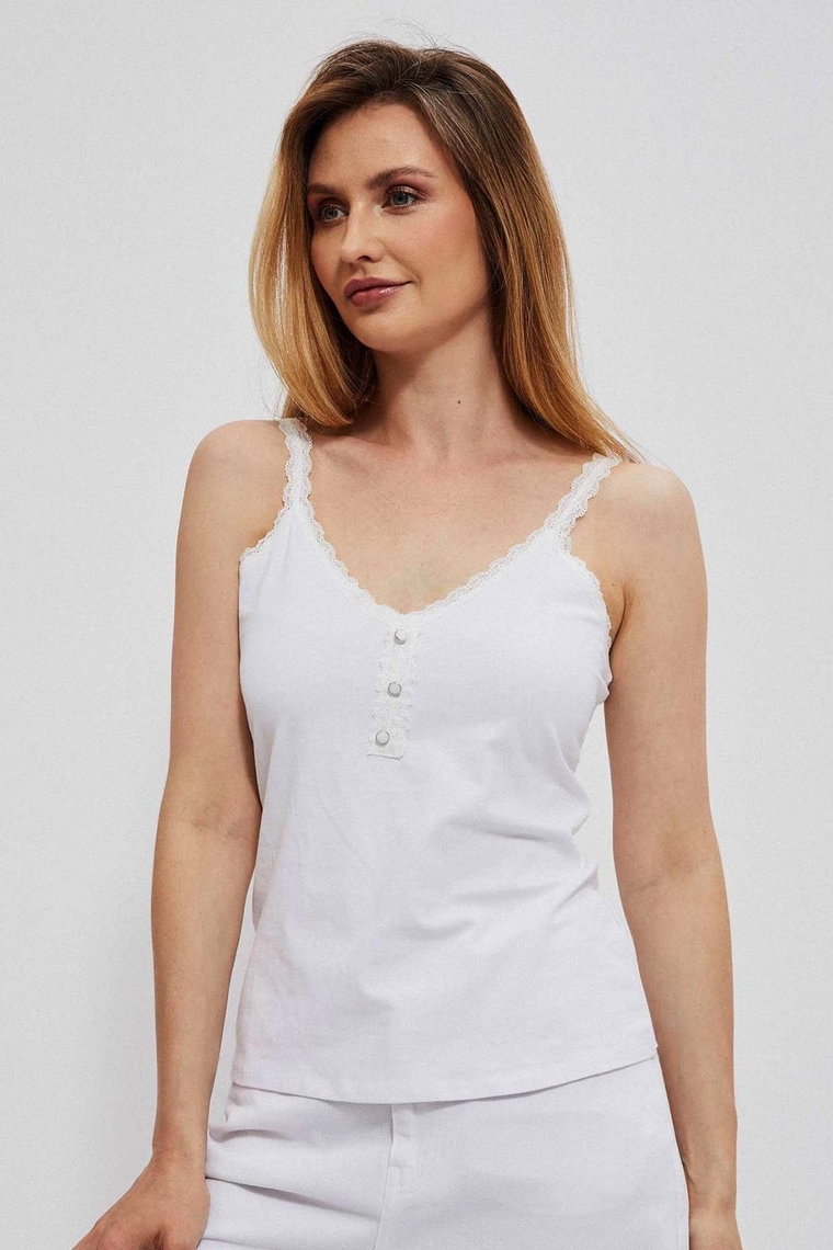 Koszulka damska na ramiączka biała