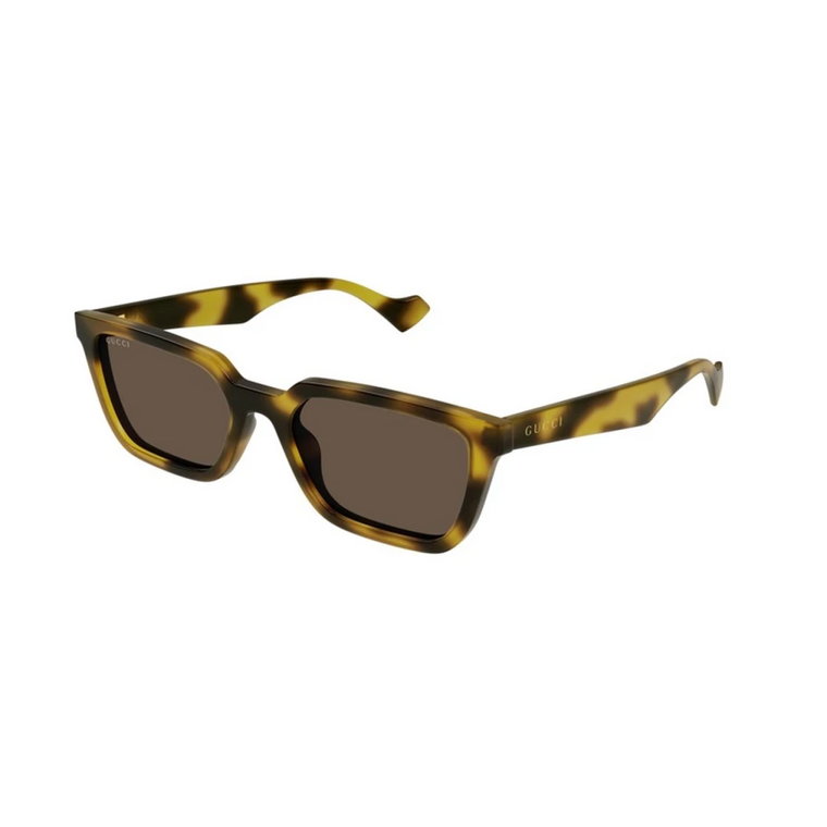 Stylowe okulary przeciwsłoneczne w żółtym i brązowym Gucci
