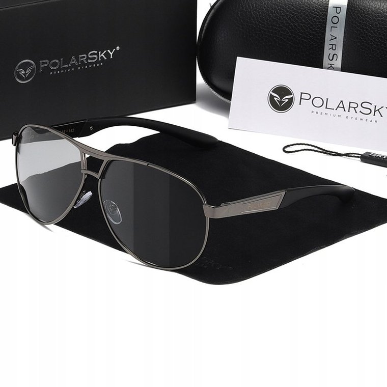 OKULARY przeciwsłoneczne Z POLARYZACJĄ FOTOCHROM AVIATOR POLARSKY