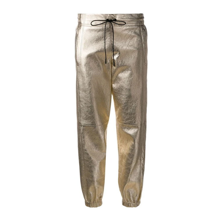 Złote spodnie z efektem metalicznym Saint Laurent