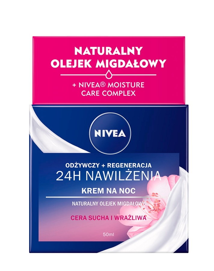 Nivea 24H Nawilżenia + Regeneracja - odżywczy krem na noc do cery suchej i wrażliwej 50ml