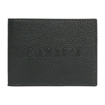 Amiri, Pebbled Logo Billfold Wallet Czarny, male,