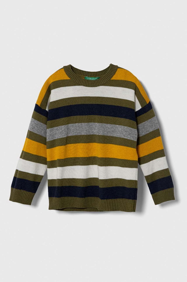 United Colors of Benetton sweter z domieszką wełny dziecięcy kolor szary lekki
