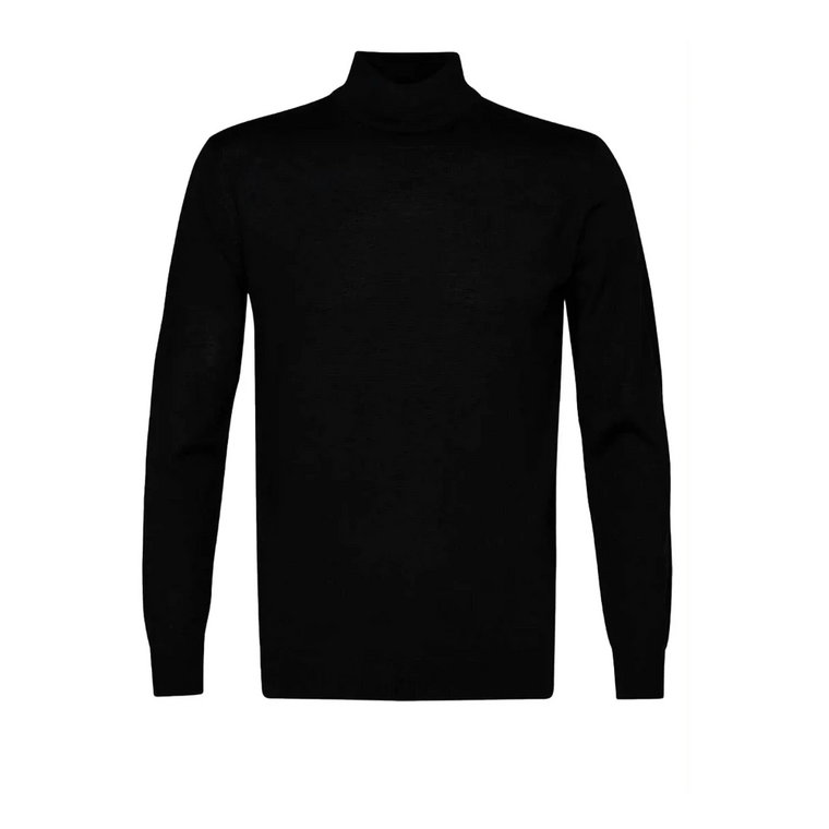 Czarny Sweter z Wysokim Kołnierzem Profuomo