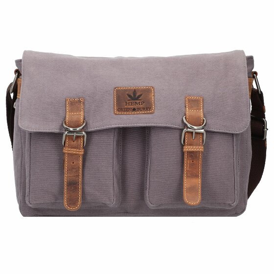 Greenburry Vintage Hemp Messenger 38 cm light grey