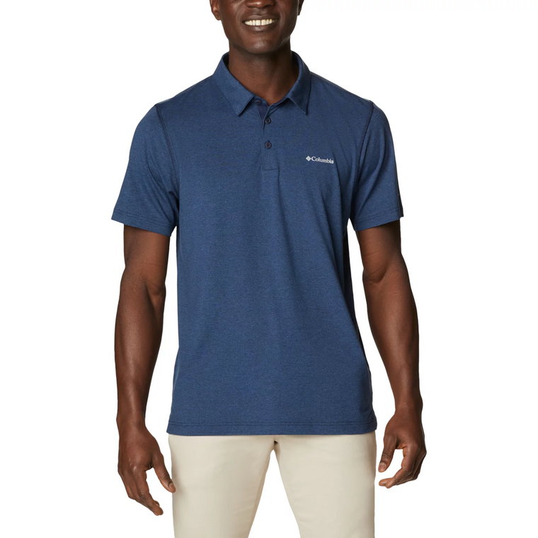 Columbia Tech Trail Polo Shirt 1768701465, Męskie, Granatowe, koszulki polo, poliester, rozmiar: L