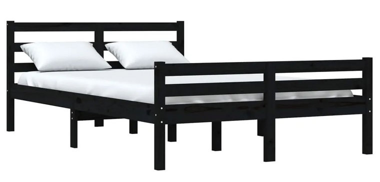 Drewniane czarne łóżko dwuosobowe 160x200 - Aviles 6X