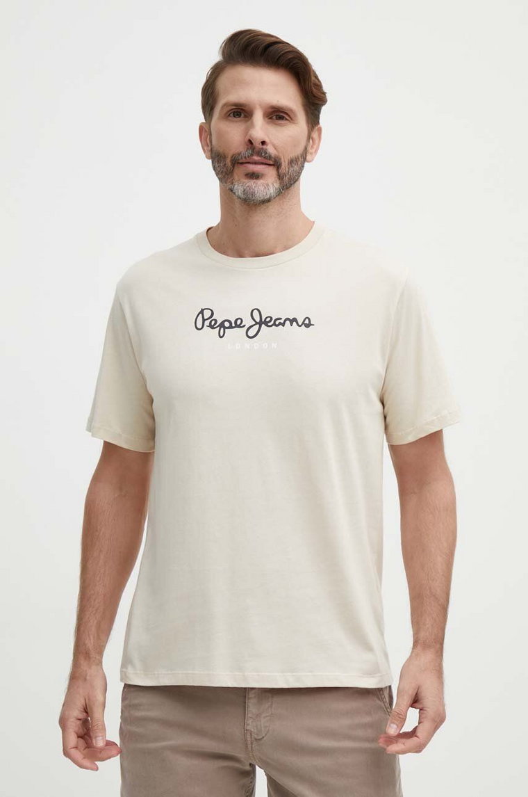 Pepe Jeans t-shirt bawełniany Eggo męski kolor szary z nadrukiem PM508208