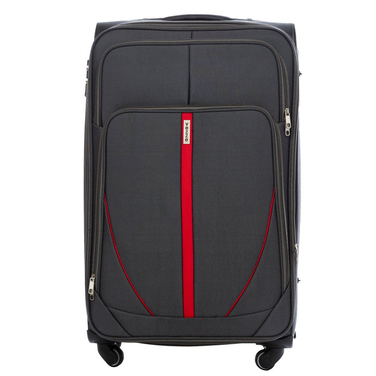 Elegancka walizka podróżna materiałowa duża GRAFITOWA