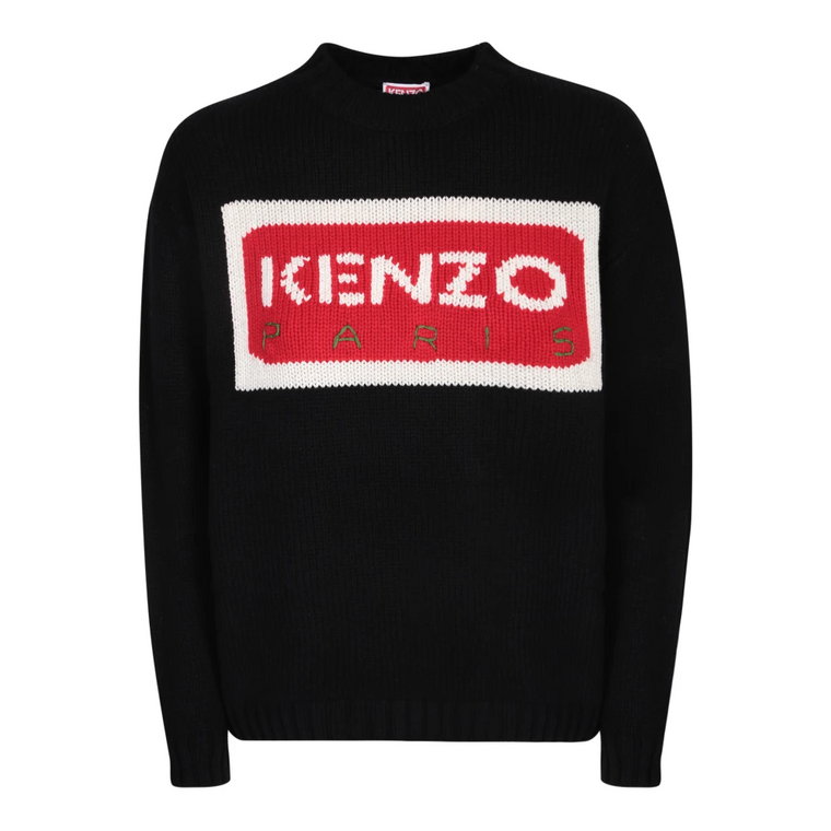 Czarny Sweter z Ikonicznym Logo Kenzo