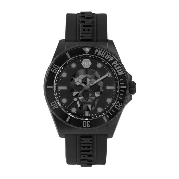 Czarny stalowy zegarek nurkowy Philipp Plein