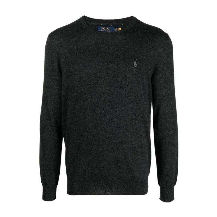 Szare Swetry - Długi Rękaw Pullover Polo Ralph Lauren